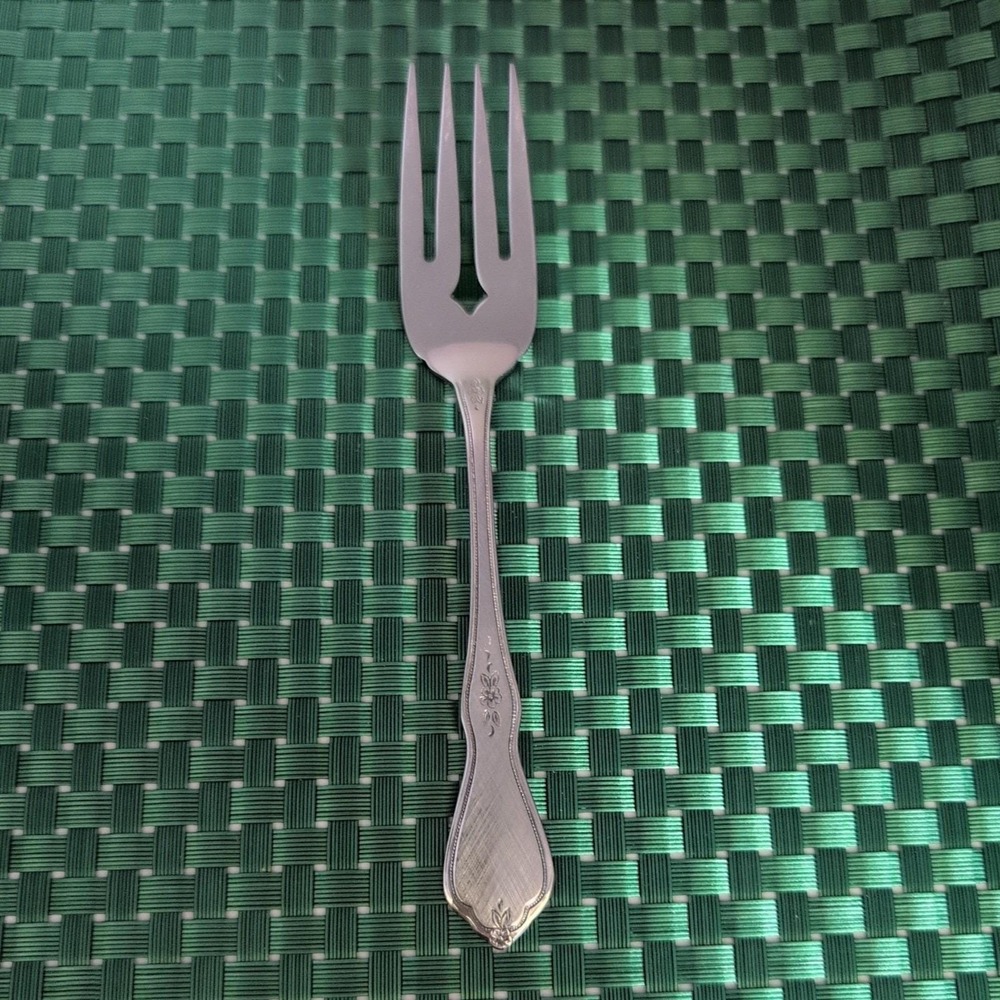 1 Oneida MORNING BLOSSOM Salad Fork Single Fork Stainless Burnished Floral USA